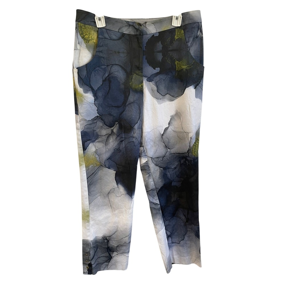 Anthropologie Ellender Ankle Pants Womens 12 Abstract Marble Print Artsy‎ Modern